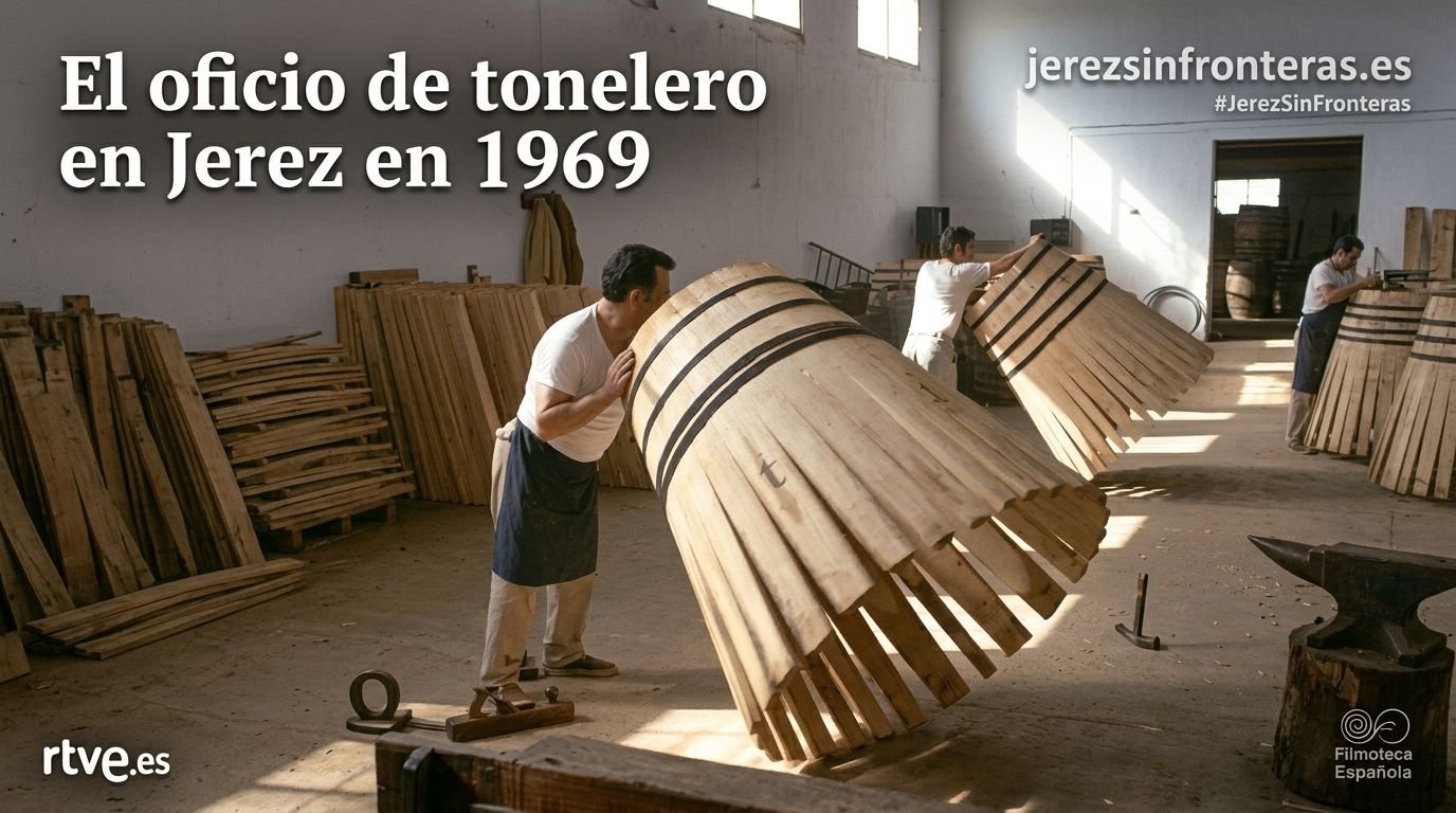 Artesanía e historia viva: las imágenes de 1969 que recuerdan el trabajo de los toneleros en Jerez