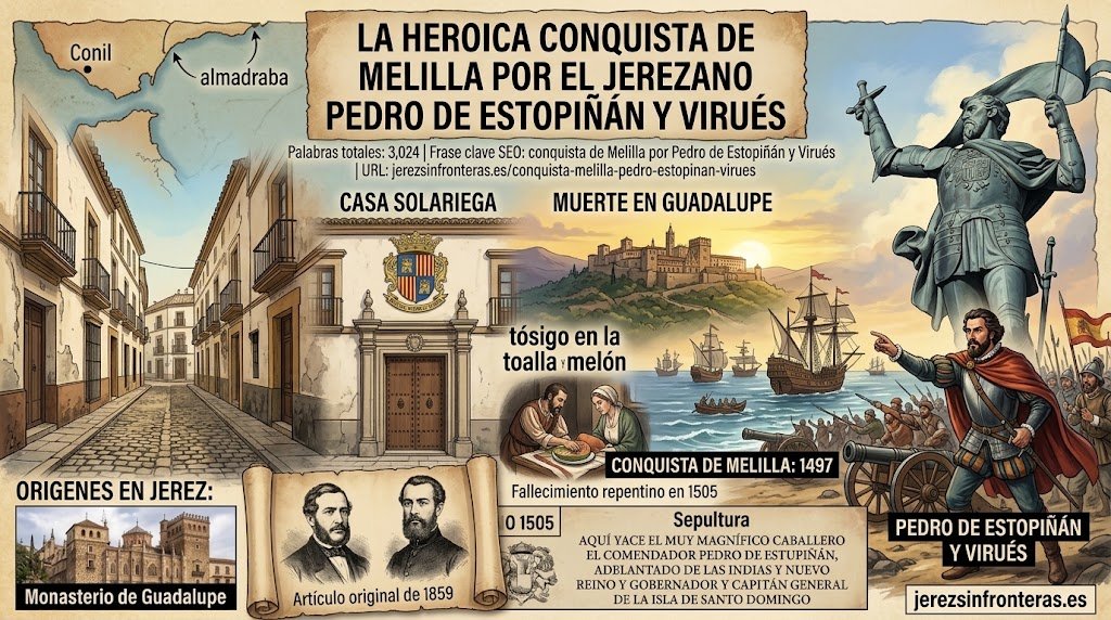 Descubre cómo Pedro de Estopiñán y Virués lideró la conquista de Melilla y marcó la historia de Jerez.