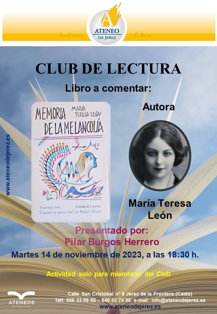 El Club de Lectura se sumerge en la melancolía con María Teresa León