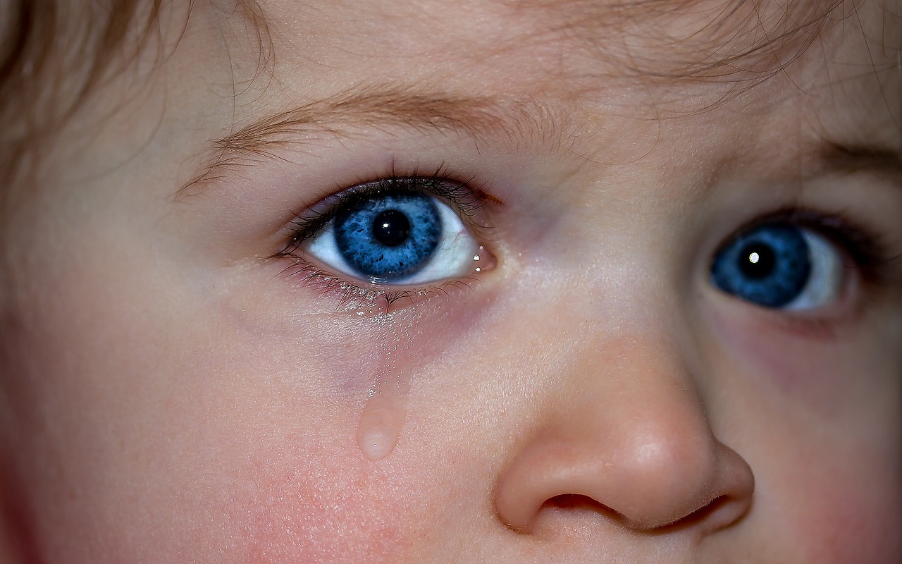 Imagen de niño triste, llorando