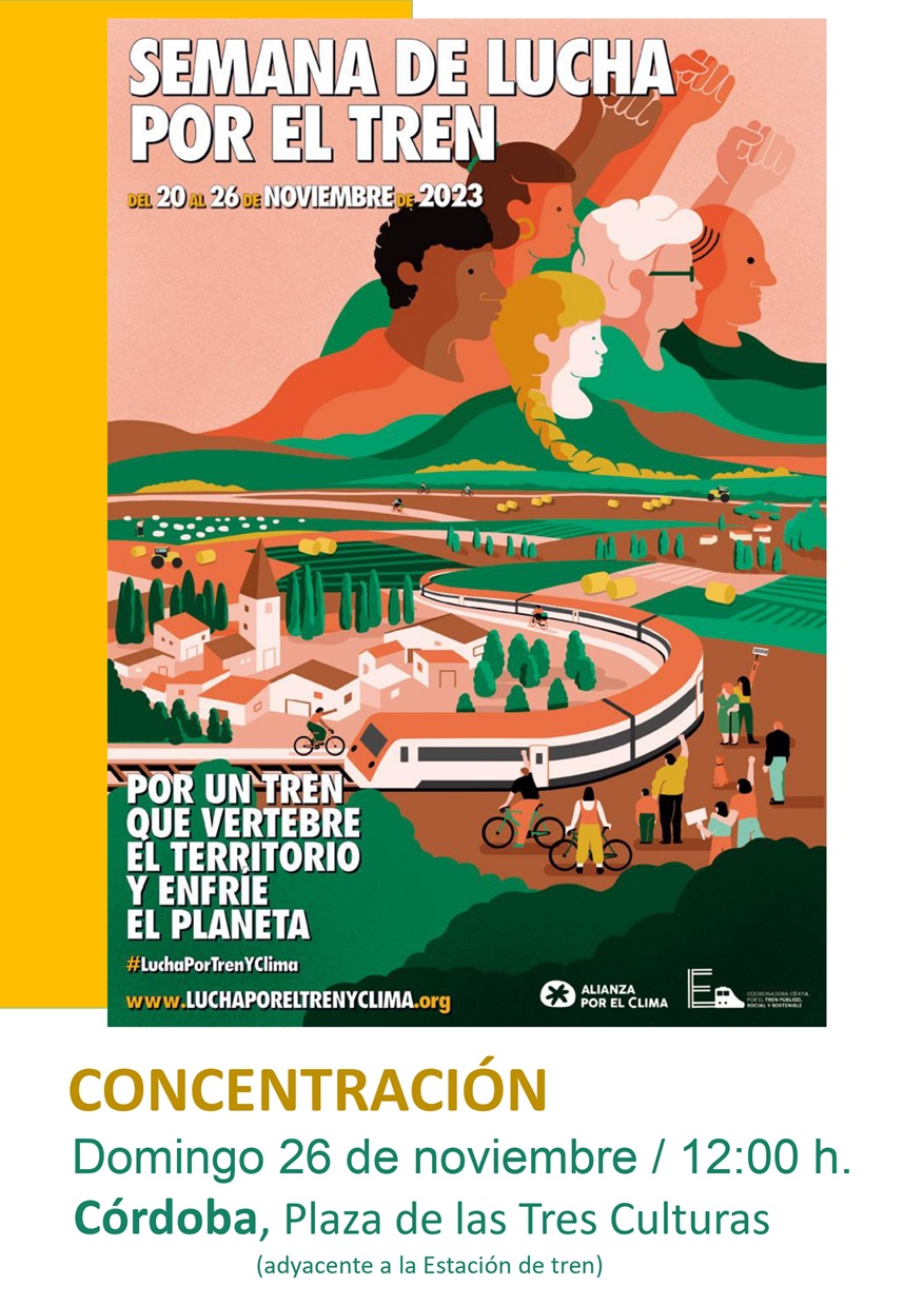 Cartel concentración Andalucía Ferrocarril