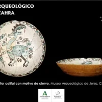 Ataifor con decoración de ciervo (Museo Arqueológico de Jerez)