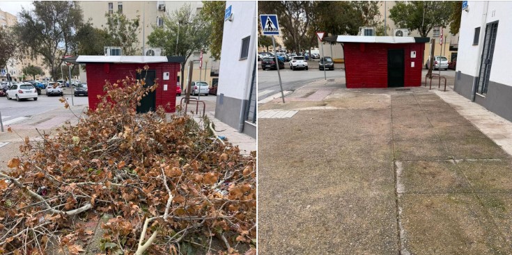 Imagen de la limpieza después del temporal en Jerez