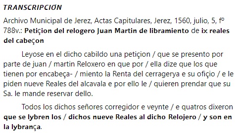 El relojero Juan Martín y su lucha contra los impuestos en el siglo XVI