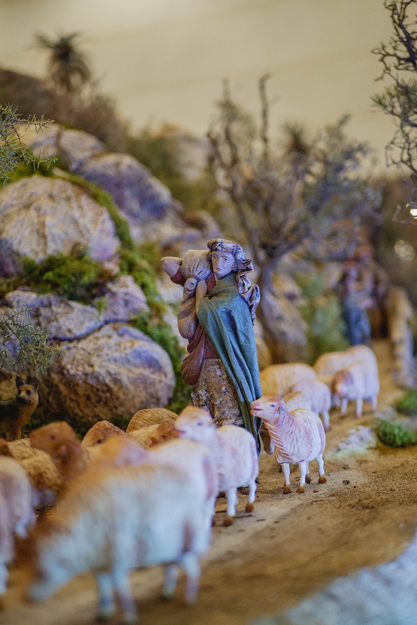 Imagen de pastores a adorar al Niño de Belén en Navidad