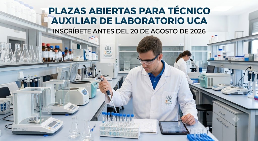 Un técnico trabajando en un laboratorio de la Universidad de Cádiz con equipamiento científico e instrumental.