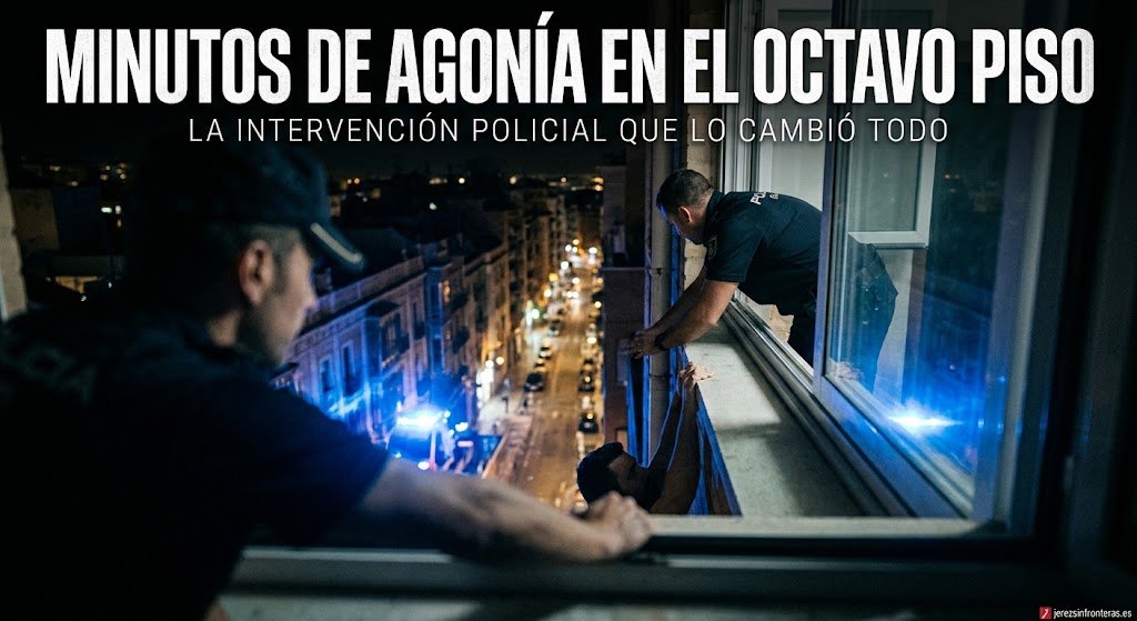 Terror a 30 metros. Un hombre pretendía precipitarse desde un octavo piso y la Policía actuó in extremis.