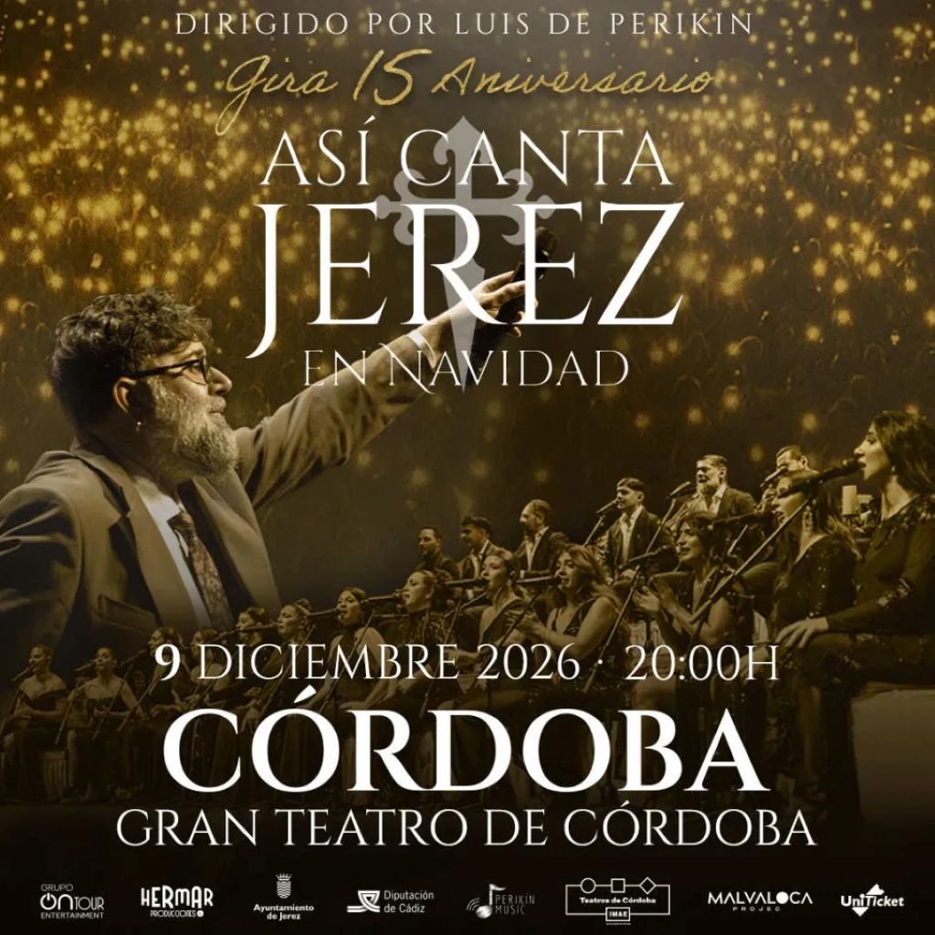 Cartel del espectáculo Así canta Jerez en Navidad en el Gran Teatro de Córdoba el 9 de diciembre de 2026.