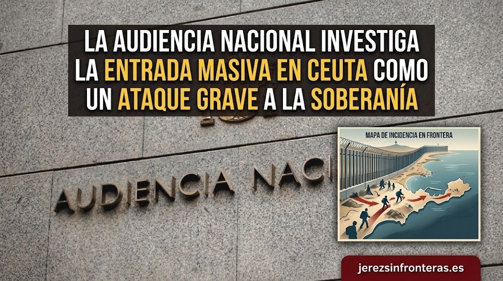 Imagen generada por inteligencia artificial sobre la investigación de la Audiencia Nacional por la entrada masiva en Ceuta.