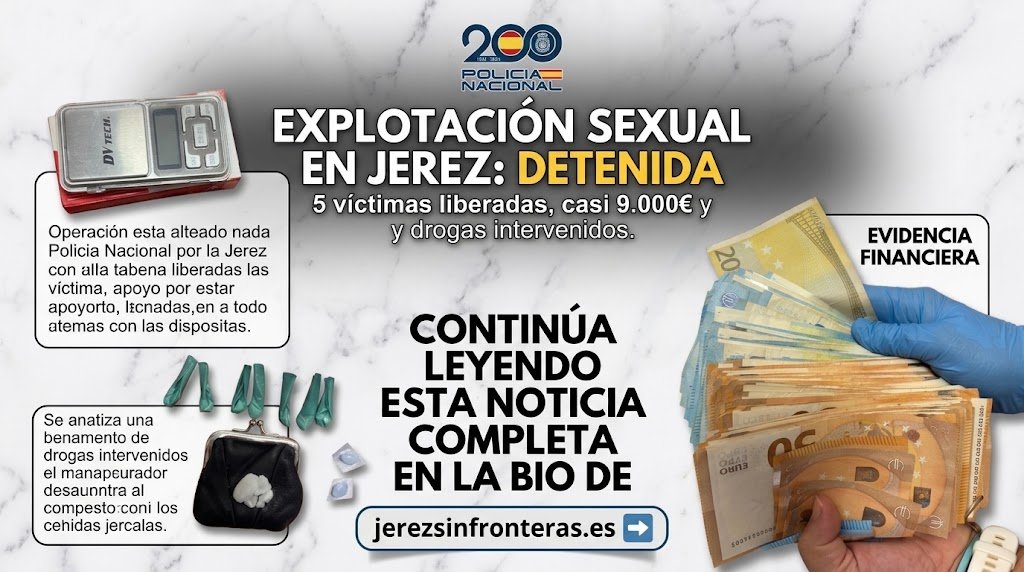 Intervención policial en Jerez con billetes incautados, dosis de droga y báscula de precisión.