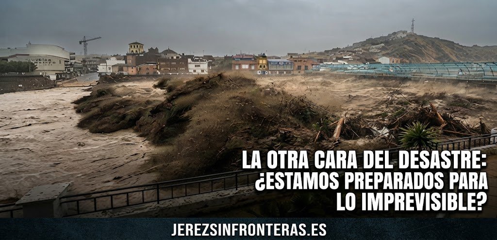 Fuerte riada con desbordamiento de agua y lodo en la rambla de Nogalte en Puerto Lumbreras.