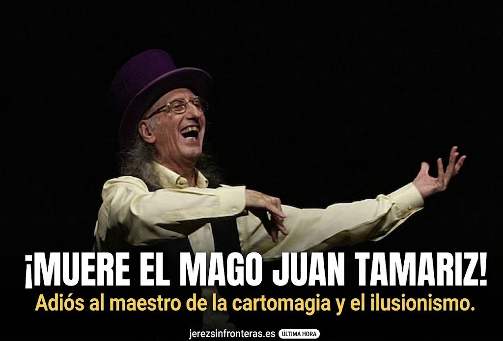 El mago Juan Tamariz sonriendo con sombrero de copa sobre fondo negro en una imagen informativa sobre su fallecimiento.