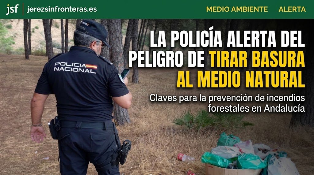 La Policía Adscrita alerta del peligro de tirar basura al medio natural para prevenir incendios en Andalucía