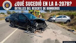 Choque frontal en la A-2078: Los Bomberos rescatan a dos personas atrapadas en El Puerto