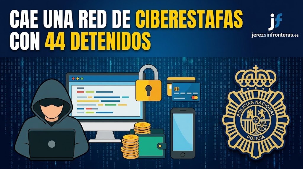 Cae una red de ciberestafas con registros en Cádiz y 44 detenidos por fraudes masivos