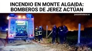 Así sofocaron los bomberos de Jerez el incendio en Monte Algaida