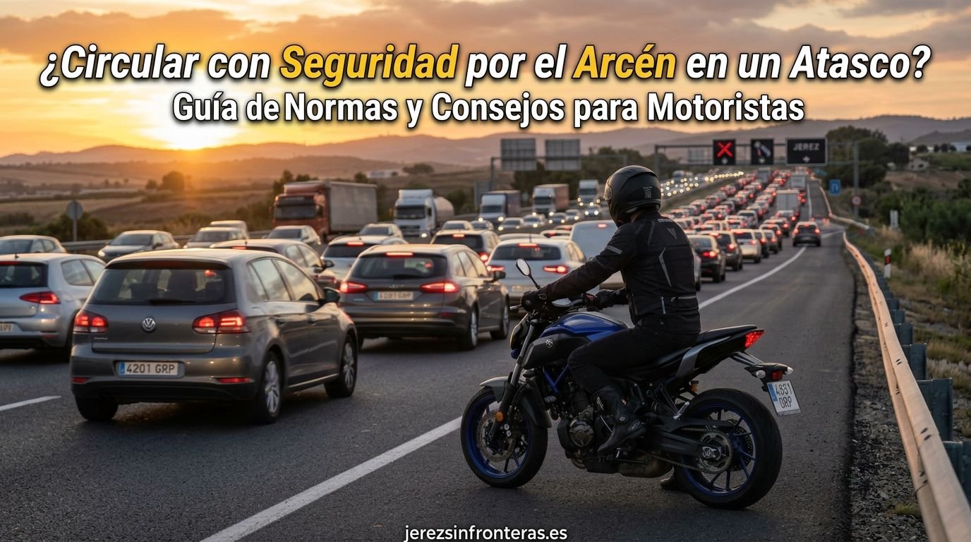 Permiso de circulación por el arcén en retenciones y obligatoriedad estricta y multas de 200 € en equipamiento