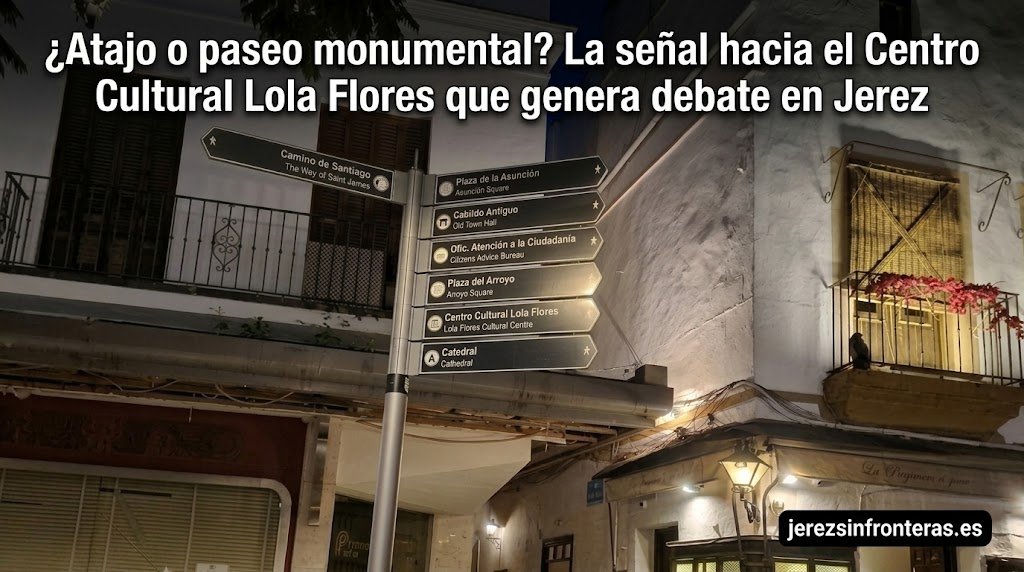 ¿Atajo o paseo monumental? La señal hacia el Centro Cultural Lola Flores que genera debate en Jerez