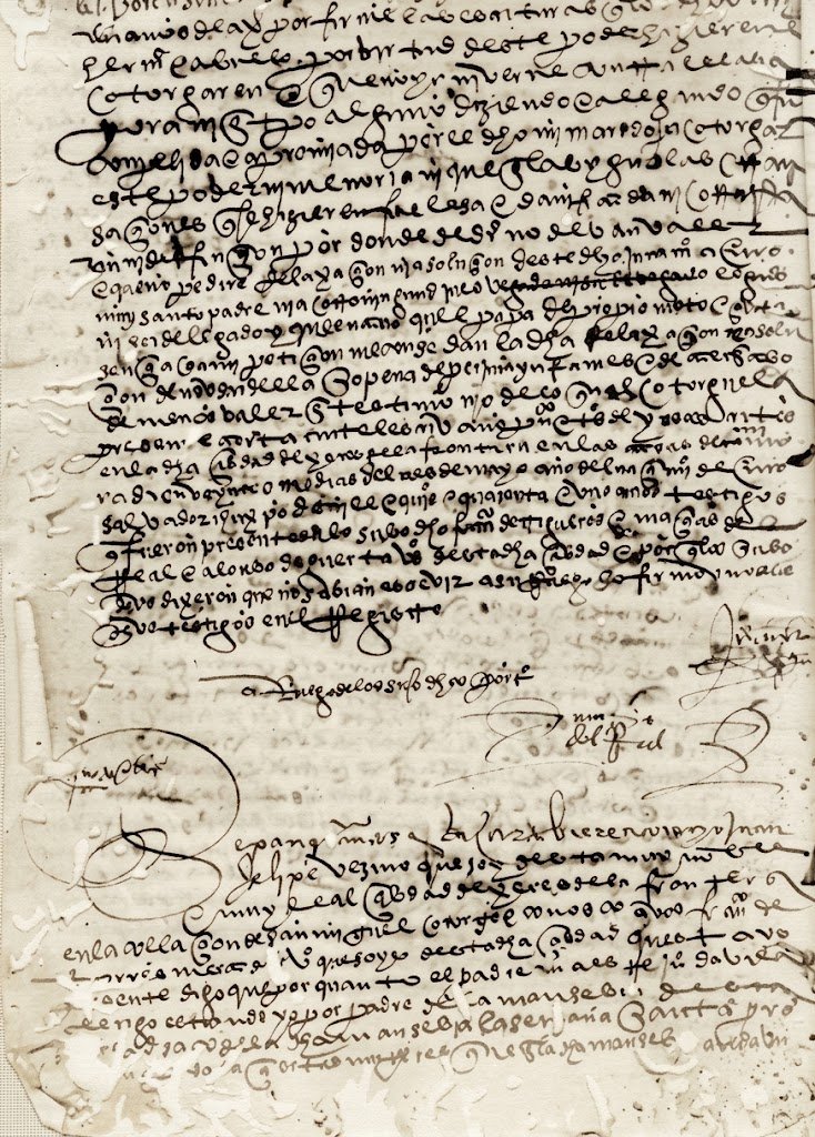 Manuscrito notarial de 1541 conservado en el Archivo Municipal de Jerez con escritura procesal del siglo XVI sobre el acuerdo de la mancebía y San Juan de Ávila.