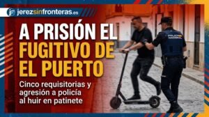 Cae en El Puerto un fugitivo tras intentar morder a un policía y huir en patinete