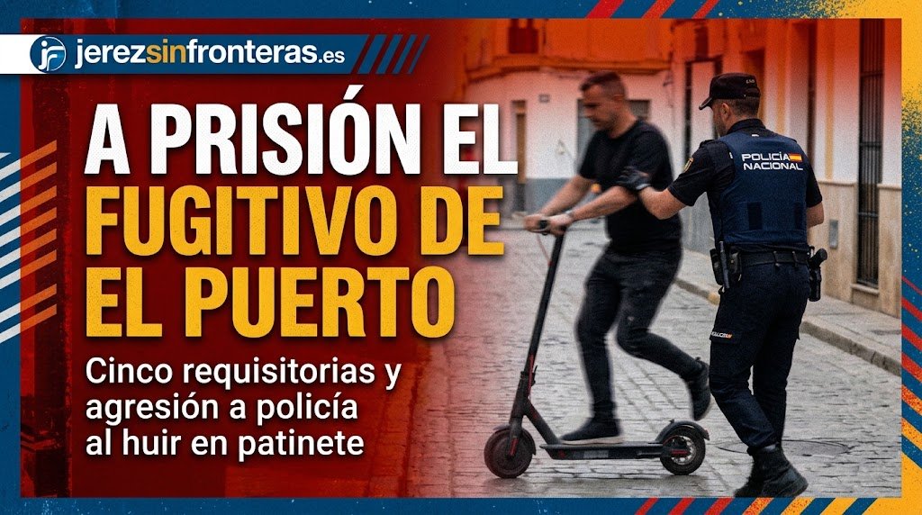 Cae en El Puerto un fugitivo tras intentar morder a un policía y huir en patinete