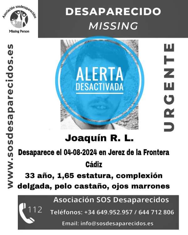 ¡Joaquín, desaparecido en Jerez, ha sido encontrado! SOS Desaparecidos celebra el reencuentro