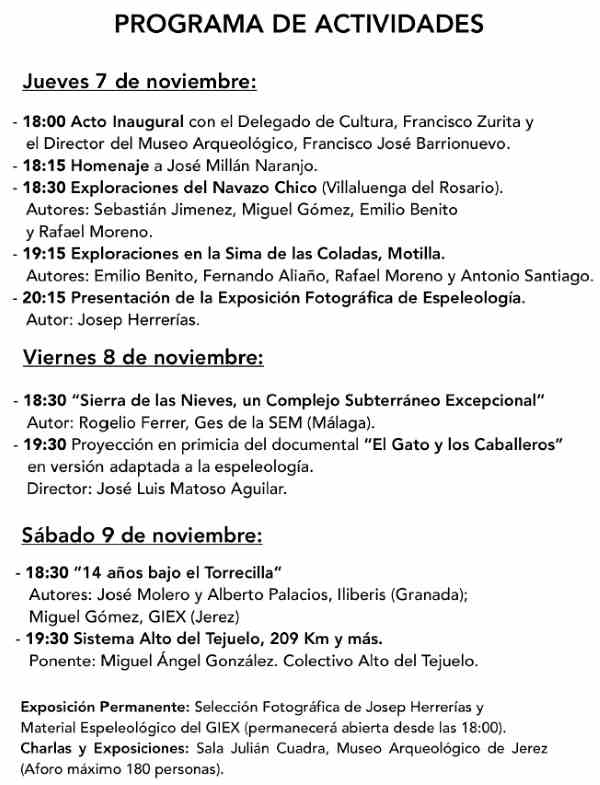 XII Jornadas de Espeleología del GIEX