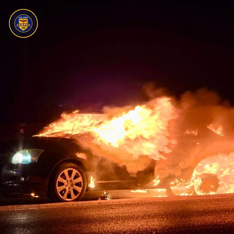 Bomberos de Chiclana intervienen en un incendio en la A-48