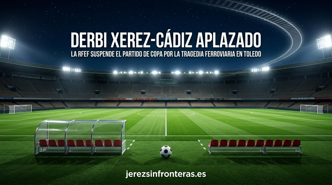 Aplazado el esperado derbi copero entre el Xerez CD y el Cádiz CF tras la tragedia ferroviaria en Toledo