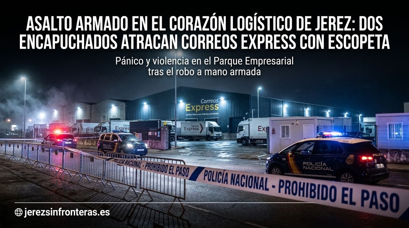 Un violento atraco a mano armada en Correos Express conmociona al sector empresarial de Jerez