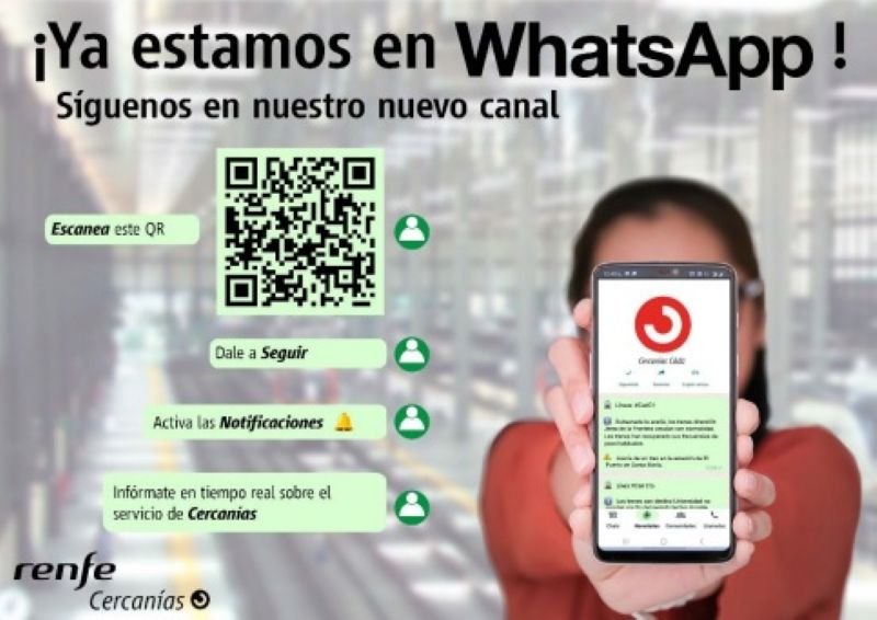 ¡Cercanías Cádiz se sube al WhatsApp!