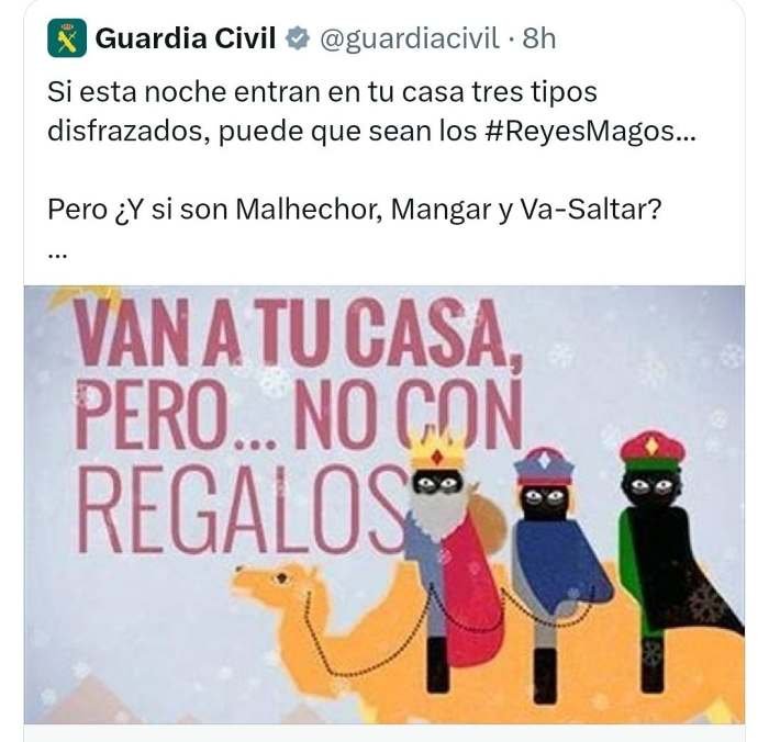 ¿Racismo institucional? La Guardia Civil en el banquillo por tuit navideño