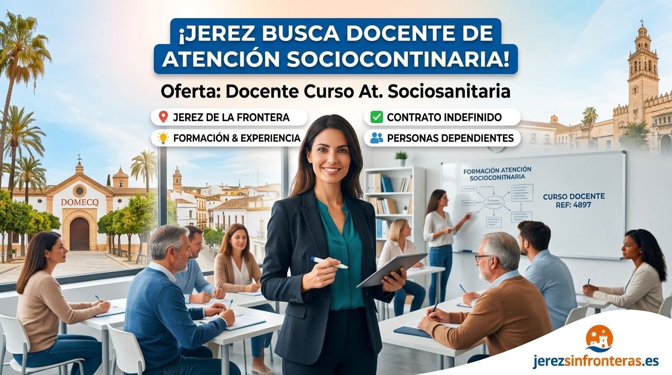 Oportunidad laboral en Jerez: buscan docente para formar en atención sociosanitaria a personas dependientes