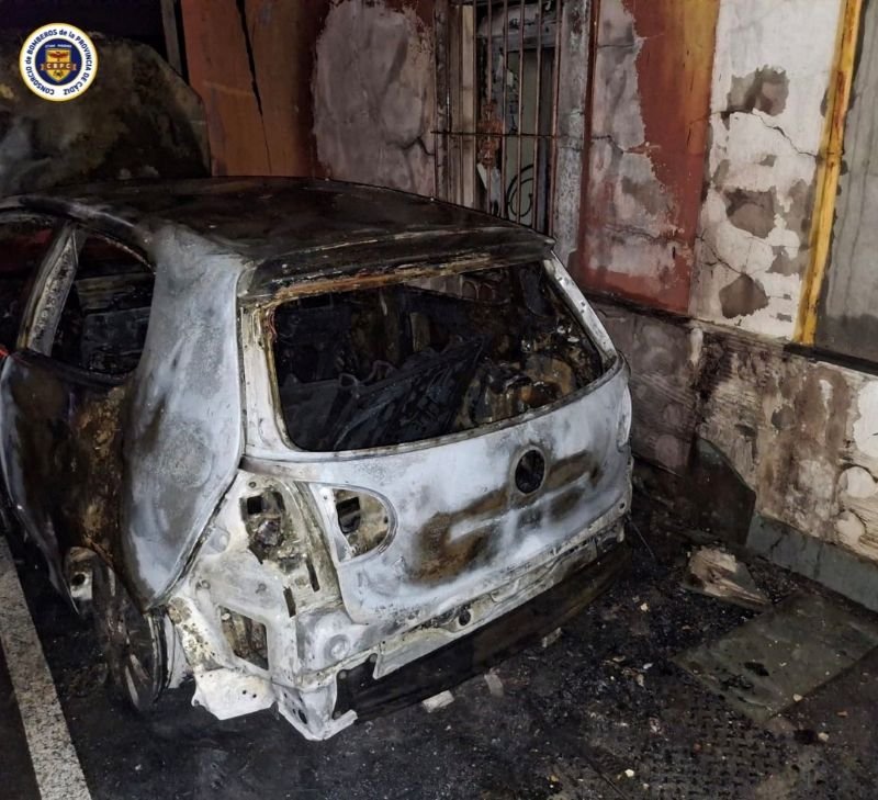 coche en llamas en Jerez