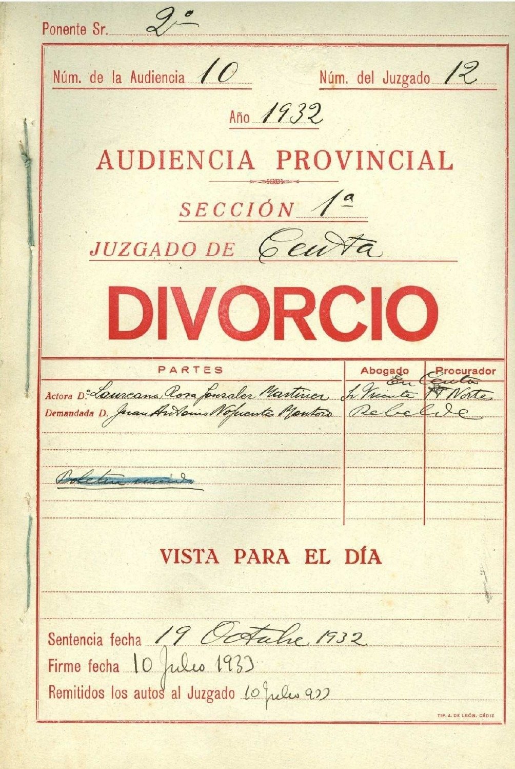 el primer divorcio