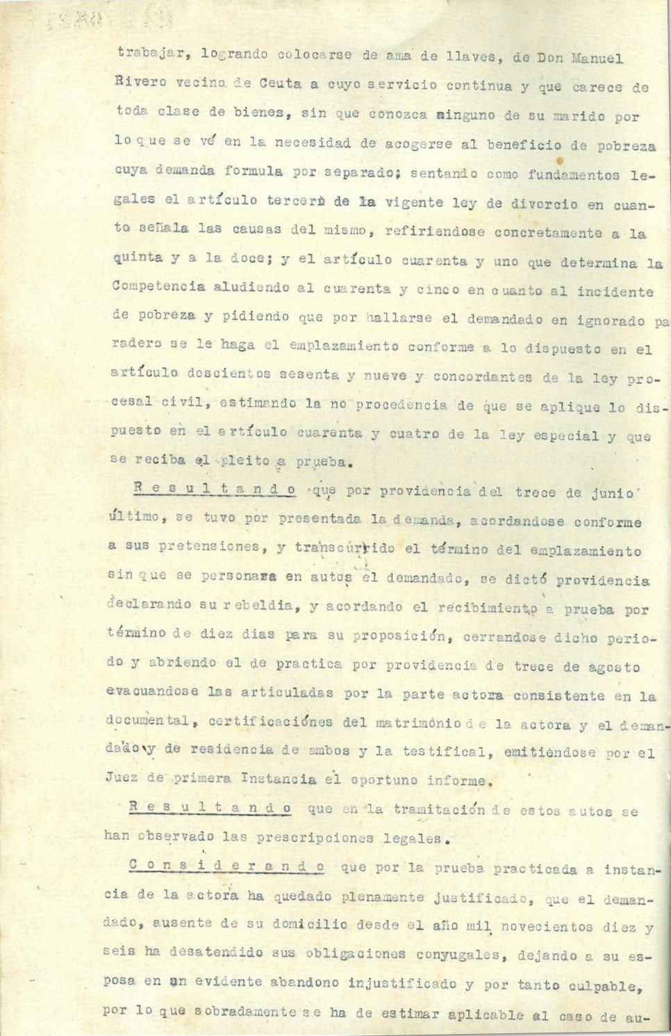 el primer divorcio