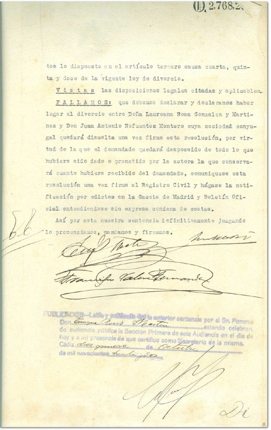 el primer divorcio