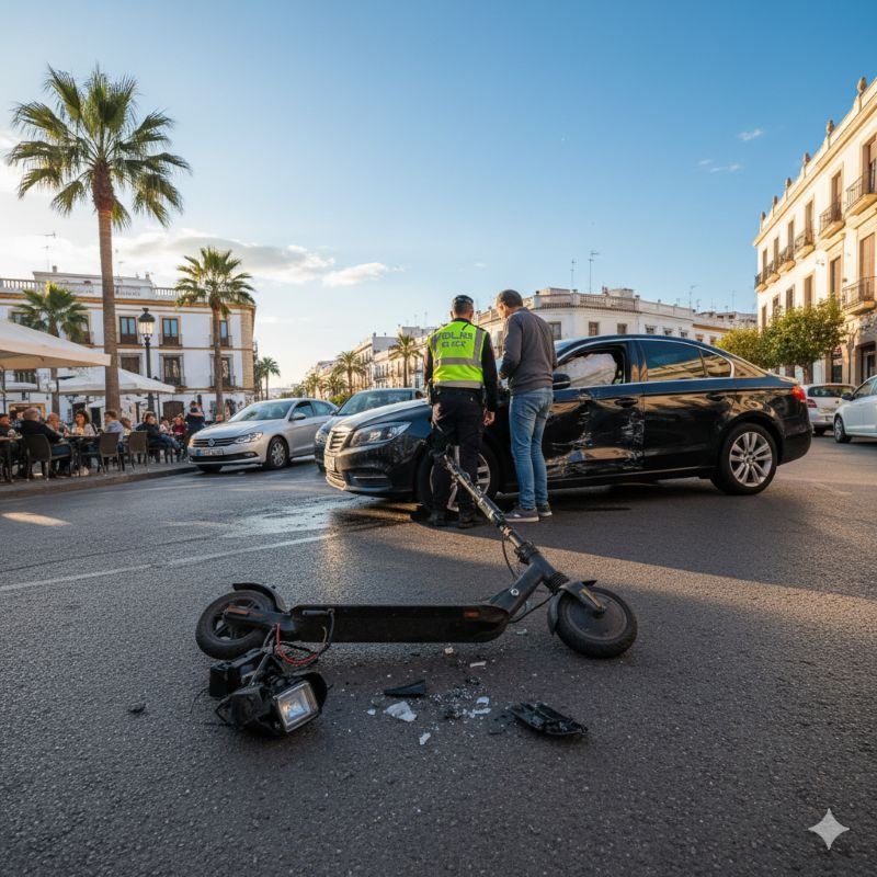 Impactante accidente de patinete eléctrico en Jerez reabre el debate sobre la seguridad vial tras dejar a una persona lesionada