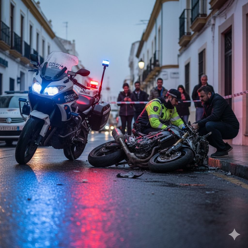 Alarma en Jerez por los accidentes de motos: La Policía Local alerta sobre la «extrema fragilidad» de los motoristas en el asfalto