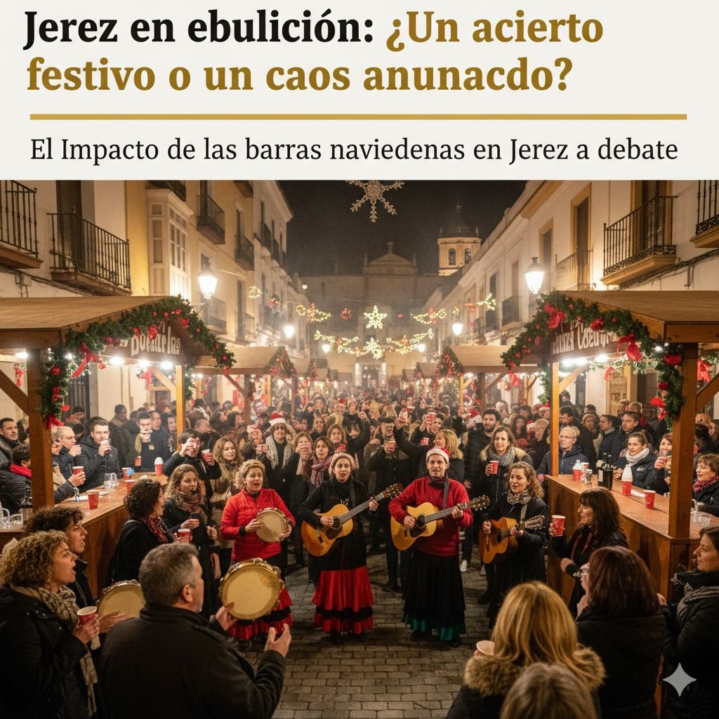Jerez en ebullición: ¿Un acierto festivo o un caos anunciado? El Impacto de las barras navideñas en Jerez a debate