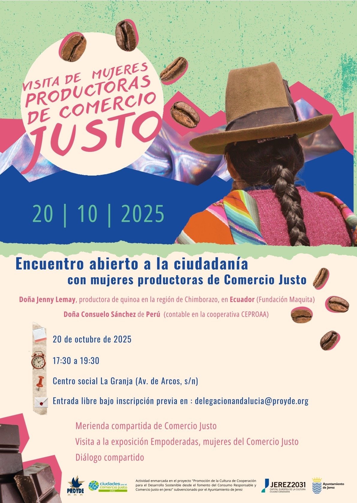 Jerez acoge a Mujeres Productoras de Comercio Justo de Ecuador y Perú en un encuentro abierto al ciudadano