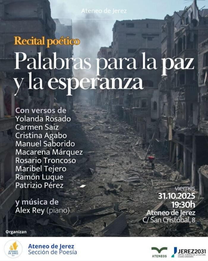 Palabras para la paz y la esperanza: El Ateneo de Jerez alza la voz poética contra la barbarie de las guerras
