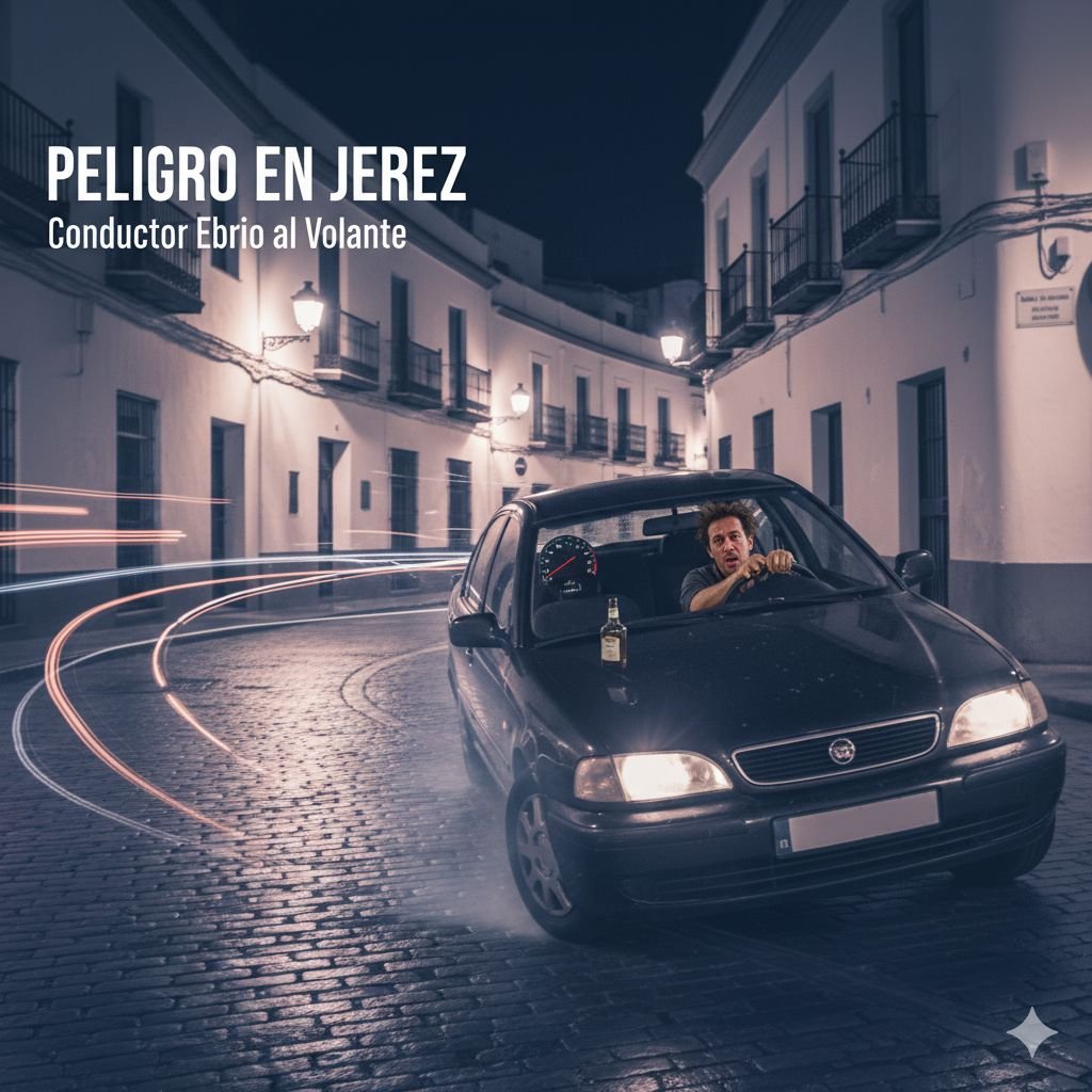 Un caso más de terror al volante en Jerez: Detenido por conducir con una tasa de alcohol «elevadísima»