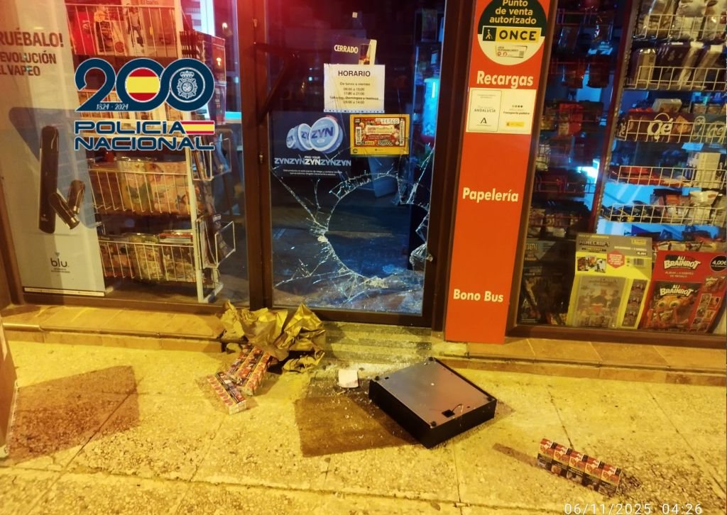 ¡VERGÜENZA y PELIGRO! Siete detenciones en 2025 y vuelve a actuar: Frustrado un nuevo y audaz intento de robo en un estanco de Jerez