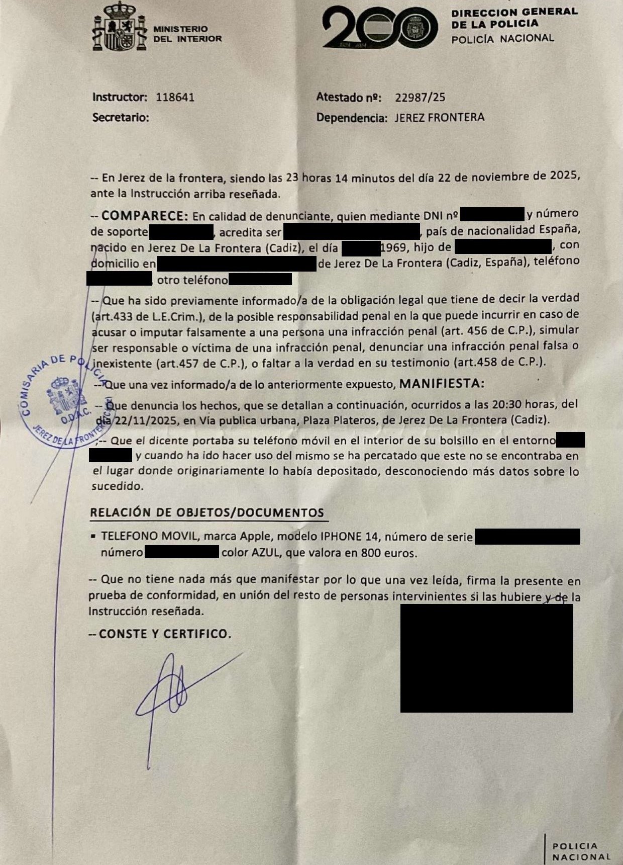 Robos de iPhone en las Zambombas de Jerez