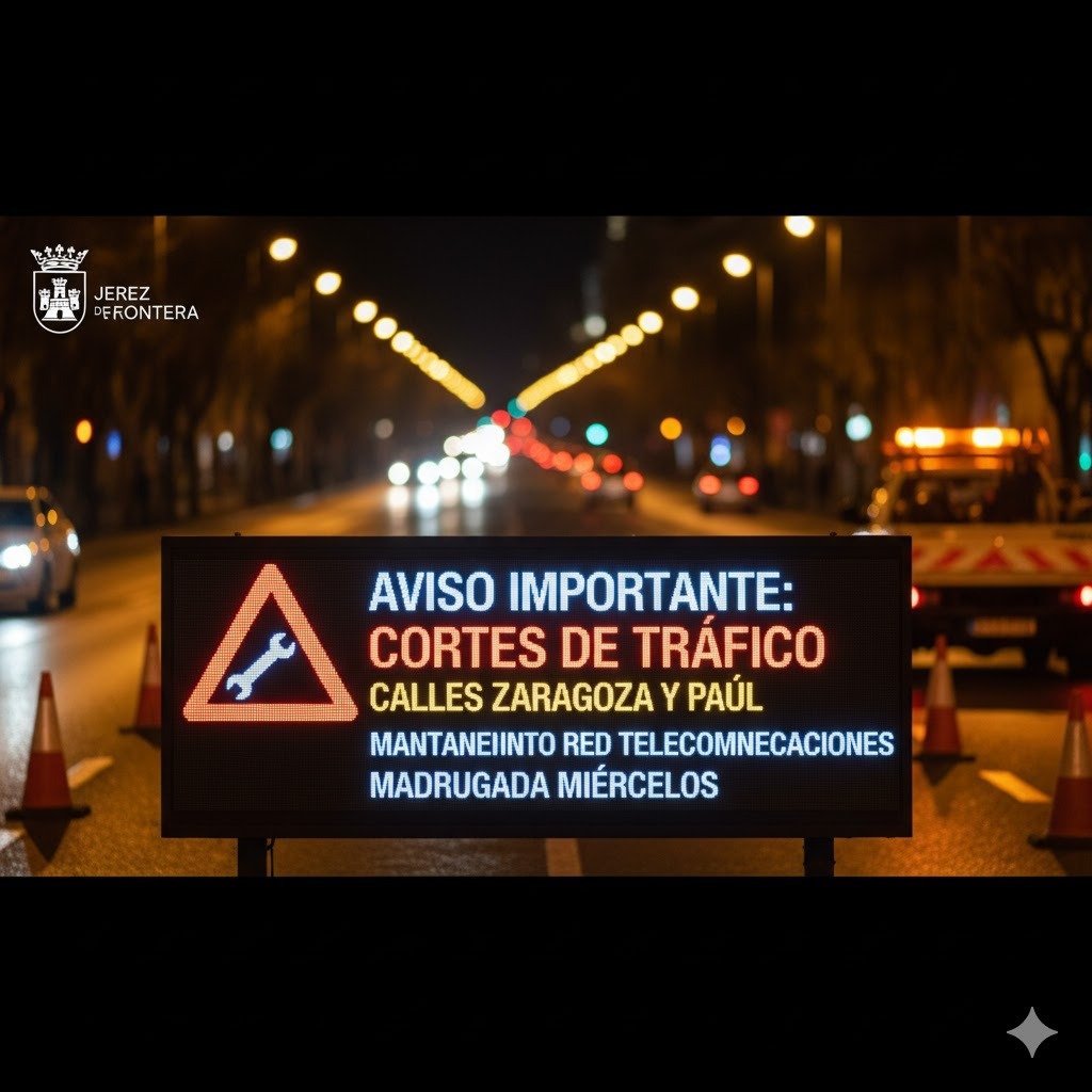 corte parcial de tráfico en Jerez