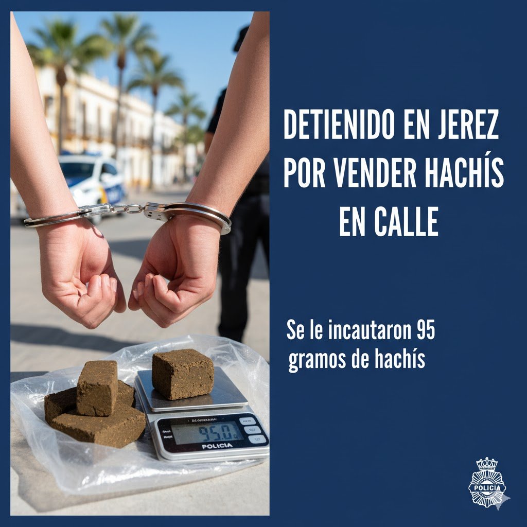 Detenido en Jerez por vender hachís en la calle: Se le incautaron 95 gramos de hachís