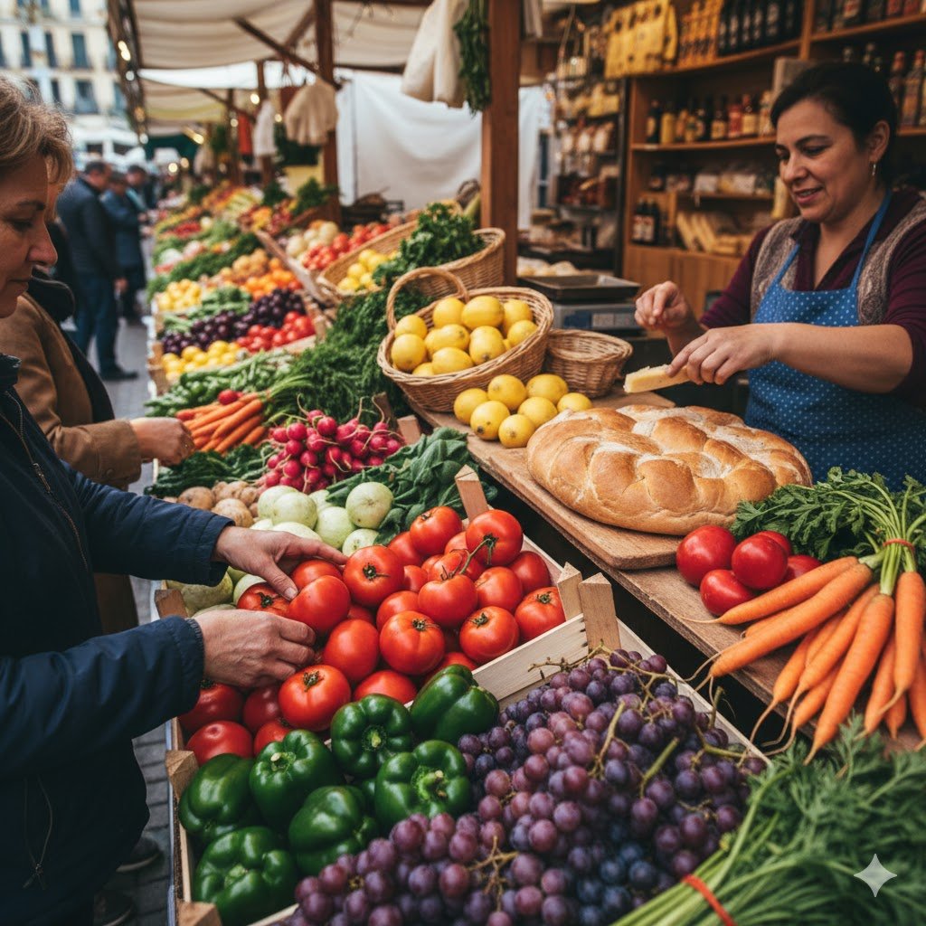 mercado minorista alimentario y economía local