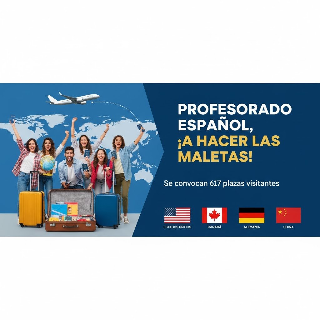 Profesorado español, ¡a hacer las maletas! se convocan 617 plazas visitantes para Estados Unidos, Canadá, Alemania y China