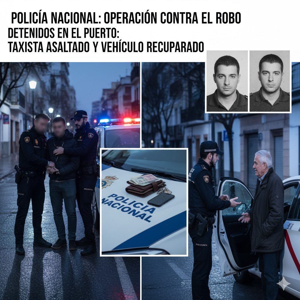 detenidos por robo con violencia a un taxista